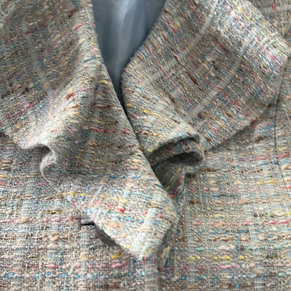 Vintage Wendy Harrison Beverly Hills tweed one button jacket with ruffles. - Picture 6 of 7